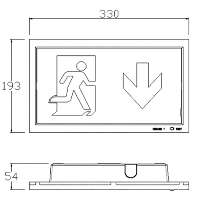Luce di Emergenza Batteria Ioni di Litio da Interno R LED Exit Bianco 4W 50lm