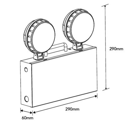 Downlight LED di emergenza Twin Spot Bianco 2.5W 130mm CRI70 5700k