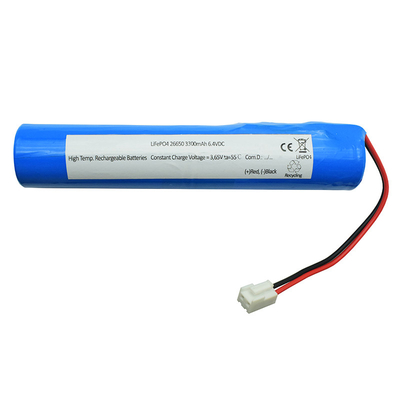 6600mah 6,4 volt Lifepo4 Li Ion Battery IFR26650 per illuminazione di emergenza