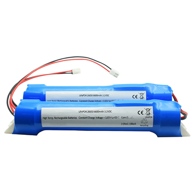 Pacchetto della batteria della luce dell'uscita LiFePo4 con le tazze 26650 dell'estremità 3,2 volt 6600mAh