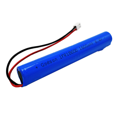 batterie cilindriche LiFePO4 IFR18650 della luce dell'uscita di sicurezza di 1600mAh 6.4V