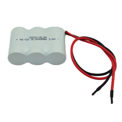 Vita di ciclo lunga al nickel-cadmio dello Sc 1600mAh 3.6V del pacchetto dell'accumulatore di NiCD