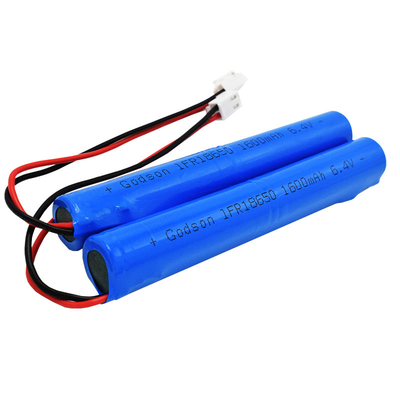Pacchetto personalizzabile della batteria della batteria al litio LiFePO4 18650 1600mAh 6.4Volt della luce di emergenza