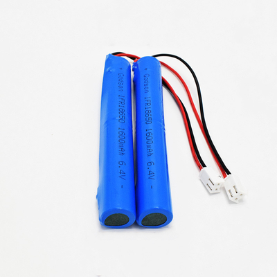 Pacchetto personalizzabile della batteria della batteria al litio LiFePO4 18650 1600mAh 6.4Volt della luce di emergenza
