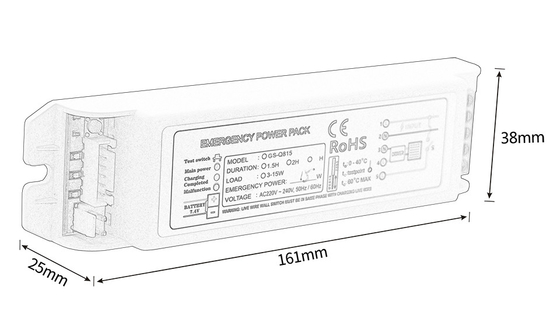 Kit di illuminazione di emergenza 300V Full Power GS-Q815 Converter 10W Inverter di emergenza Tipo di manutenzione