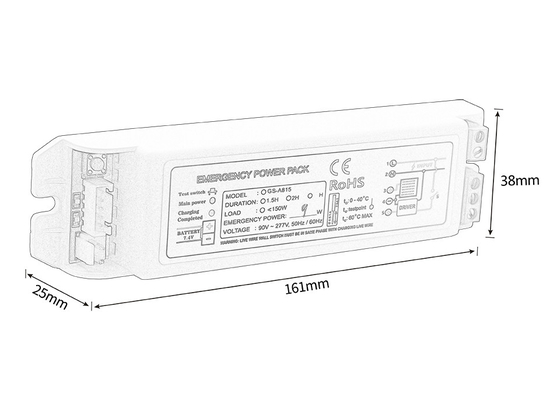 OEM DC 21-100V Emergency Power Pack 6-13W Kit di illuminazione di emergenza