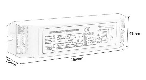 Li Ion Emergency Power Pack Inverter Tipo mantenuto Potenza di emergenza 11-20W GS-A1125