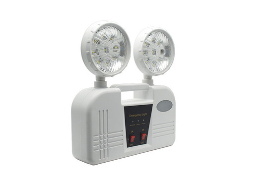 3h Durata 6W Twin Head Light di emergenza AC 85-265V ABS