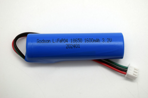 LiFePO4 18650 Batteria al litio di emergenza 1600mAh 3.2V Tipo Stick con connettore NTC JST-XH-3P UL1007