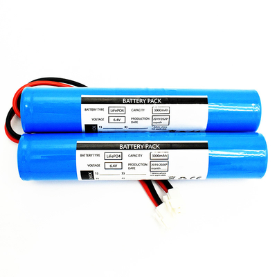 Batteria LiFePO4 2x26650 3000mAh tipo stick 6.4V (Connettore JST VH-2P, UL1015 18#, lunghezza del filo 150mm)