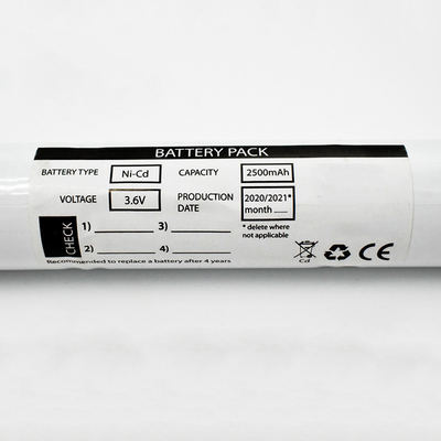3.6V 2500mAh batteria Ni-CD per illuminazione di emergenza con elevato costo-efficacia