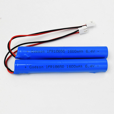 Batteria per illuminazione d'emergenza IFR 18650 1.6Ah 6.4V LiFePO4 Batteria stack Long Cycle Life