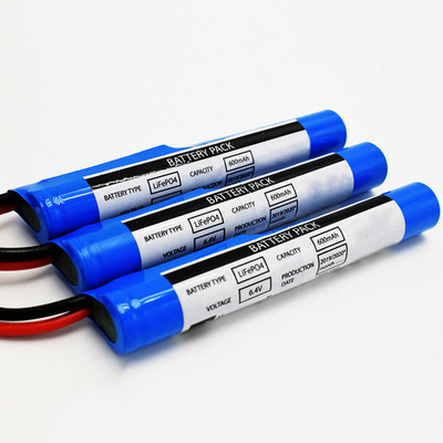 PVC Stick Tipo IFR 18650*2 Cella in serie con modulo di controllo di protezione 0.6Ah 6.4V LiFePO4 batterie cilindriche