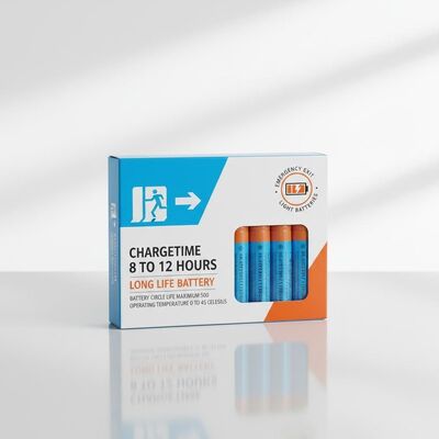 Tempo di ricarica da 8 a 12 ore Batterie per luci di emergenza Lunga durata della batteria con ciclo di vita massimo di 500 e temperatura operativa da 0 a 45 gradi Celsius