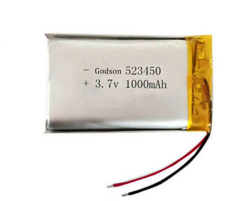 18g 3,7 polimero 523450 del litio della batteria di volt 1000mAh per illuminazione di emergenza