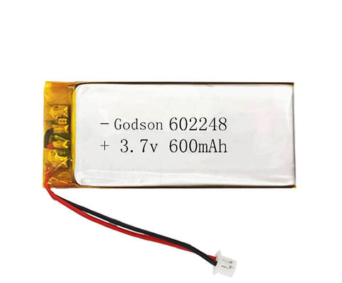 batteria 602248 del polimero del litio 600mAh 3,7 tassa solida della forma 1C di V