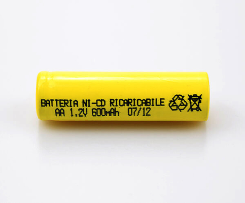 PVC giallo ricaricabile AA600mAh della batteria del CD del Ni di 16.6g 1,2 V