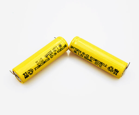 PVC giallo ricaricabile AA600mAh della batteria del CD del Ni di 16.6g 1,2 V