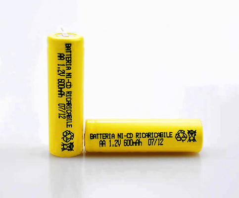 PVC giallo ricaricabile AA600mAh della batteria del CD del Ni di 16.6g 1,2 V