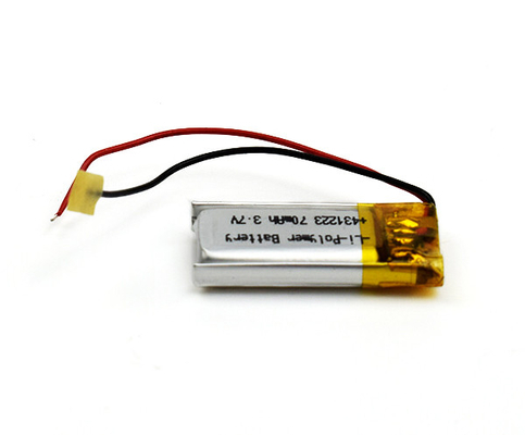 cellula ricaricabile 431223 del polimero del litio della batteria di 3.7V 70mAh Lipo