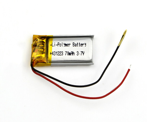 cellula ricaricabile 431223 del polimero del litio della batteria di 3.7V 70mAh Lipo