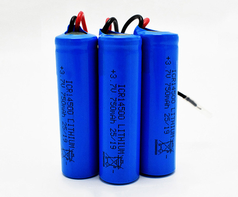 batteria al litio di 750mAh 3.7V ICR14500 inodora con il rivestimento di PVC