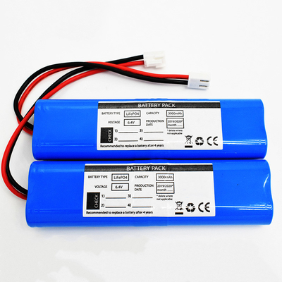 PVC blu della batteria 6.4V della batteria LiFePO4 3000mah di illuminazione di emergenza