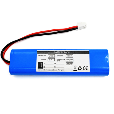 PVC blu della batteria 6.4V della batteria LiFePO4 3000mah di illuminazione di emergenza