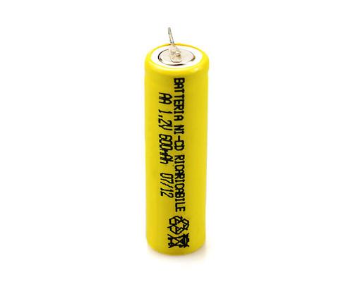 PVC giallo ricaricabile AA600mAh della batteria del CD del Ni di 16.6g 1,2 V